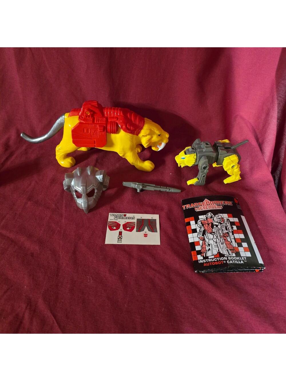 Catilla Pretender Complete Vintage 1988 G1 Transformers Sticker Sheet Instructio